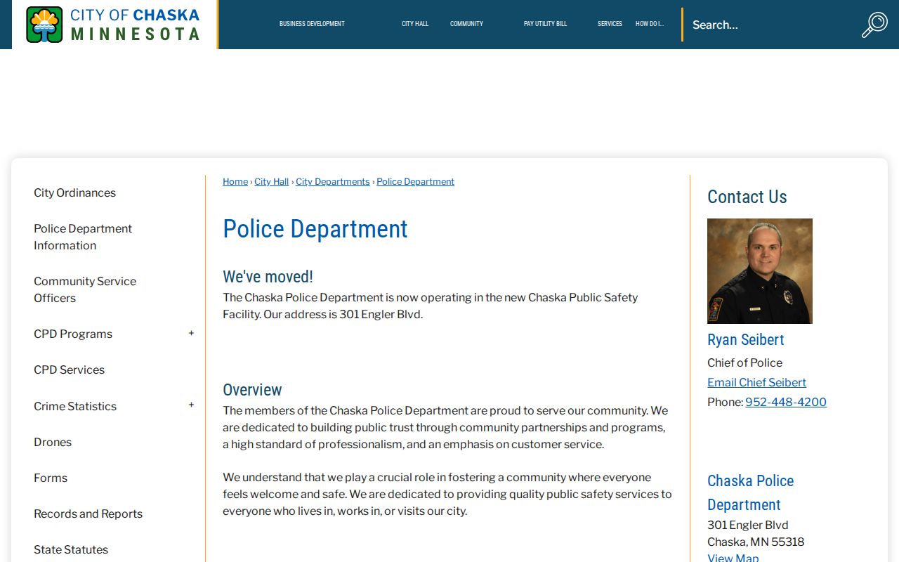 Carver County Chaska Police arrest-record source page